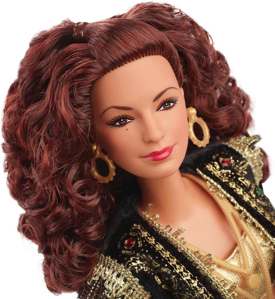 Barbie Signature Gloria Estefan Barbie Doll in Gold and Black Fashion and Accessories, with Microphone, Gift for Collectors