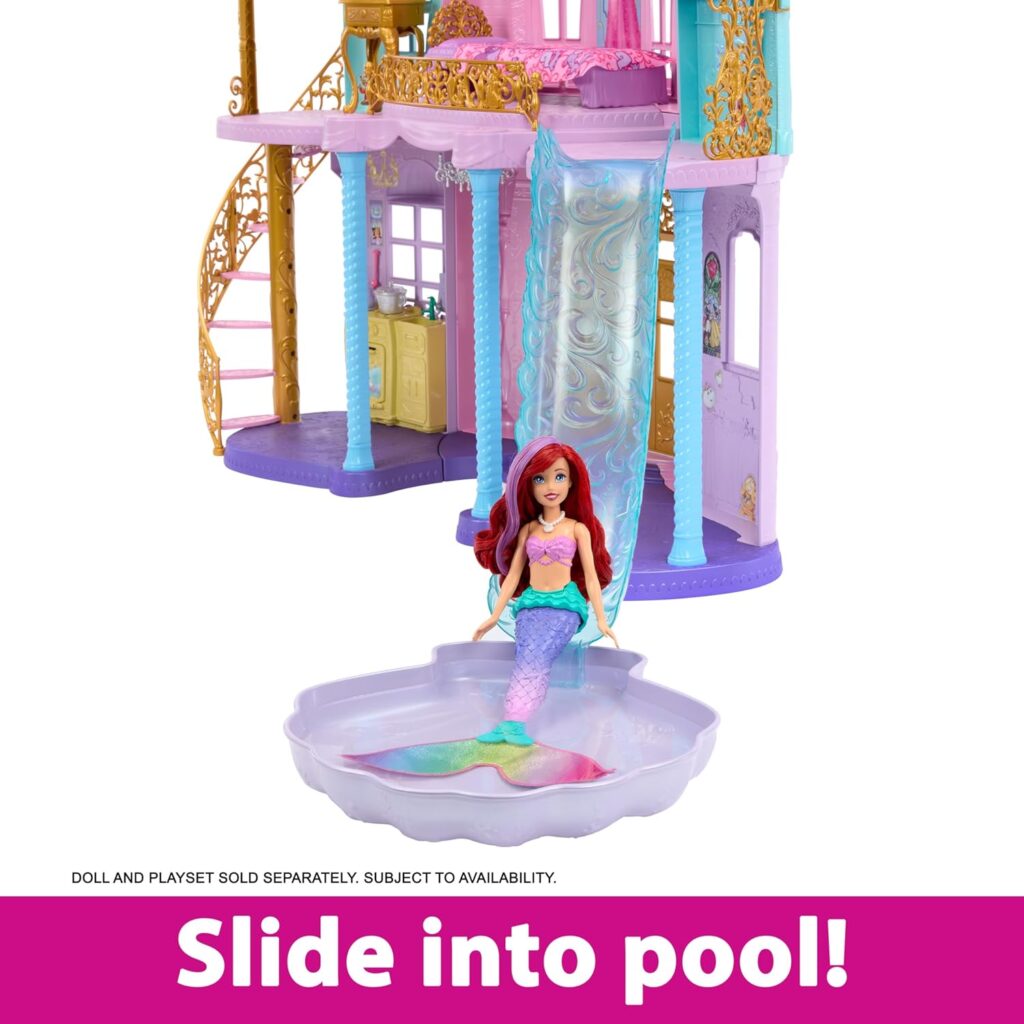 Disney Princess by Mattel, Ultimate Castle 4 Ft Tall with Lights  Sounds, 3 Levels, 10 Play Areas and 25+ Furniture  Pieces, Inspired by Disney Movies