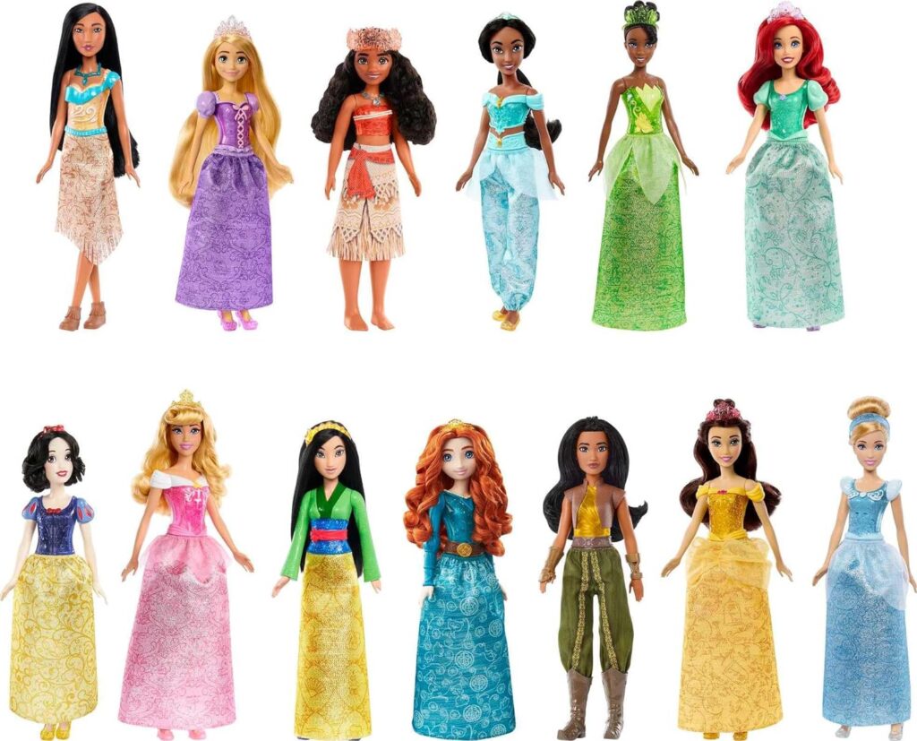 Disney Princess Fashion Doll Gift Set with 13 Dolls in Sparkling Clothing and Accessories, Inspired by Disney Movies (Amazon Exclusive)