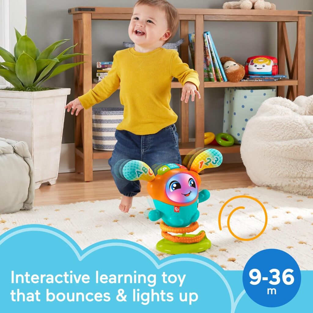 Fisher-Price Baby  Toddler Learning Toy Dj Bouncin’ Beats With Music Lights  Bouncing Action For Ages 6+ Months