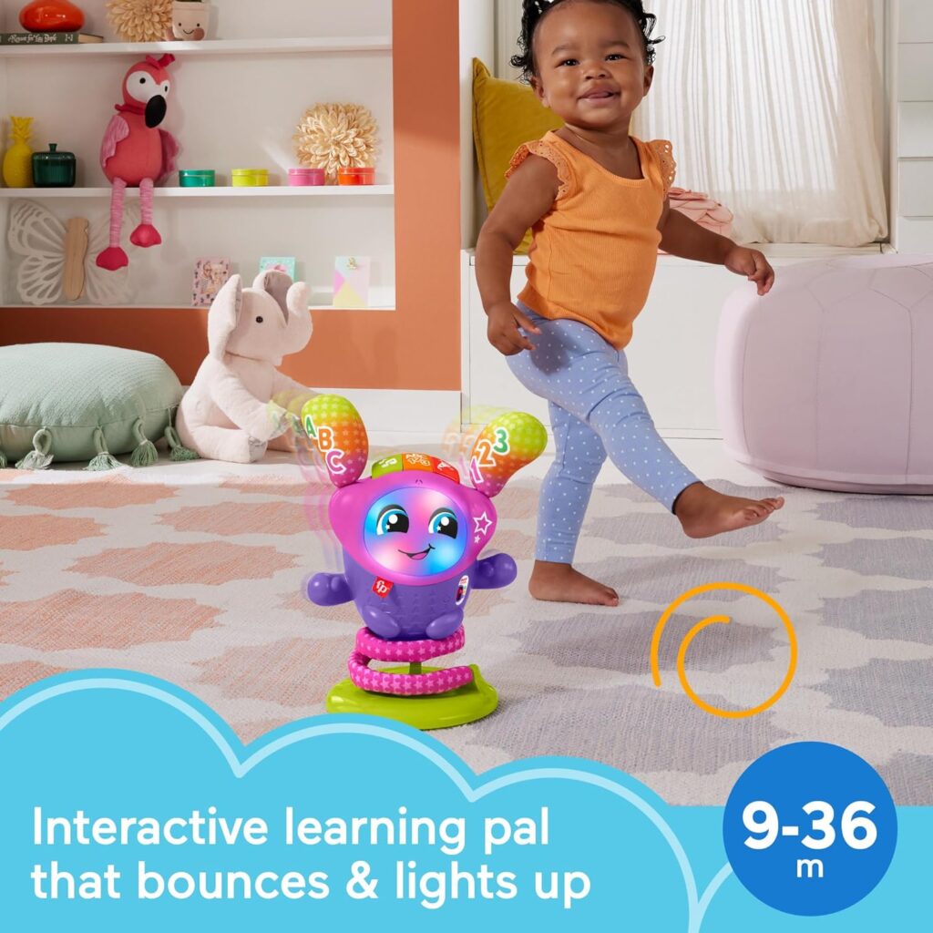 Fisher-Price Baby  Toddler Learning Toy DJ Bouncin’ Star with Music Lights  Bouncing Action for Ages 9+ Months