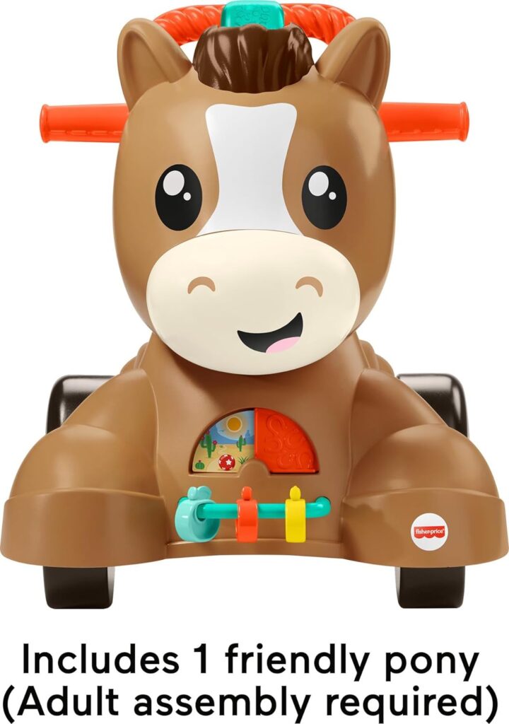 Fisher-Price Baby Walker Learning Toy, Walk Bounce  Ride Pony Ride-On with Music and Lights for Infants and Toddlers Ages 9+ Months (Amazon Exclusive)