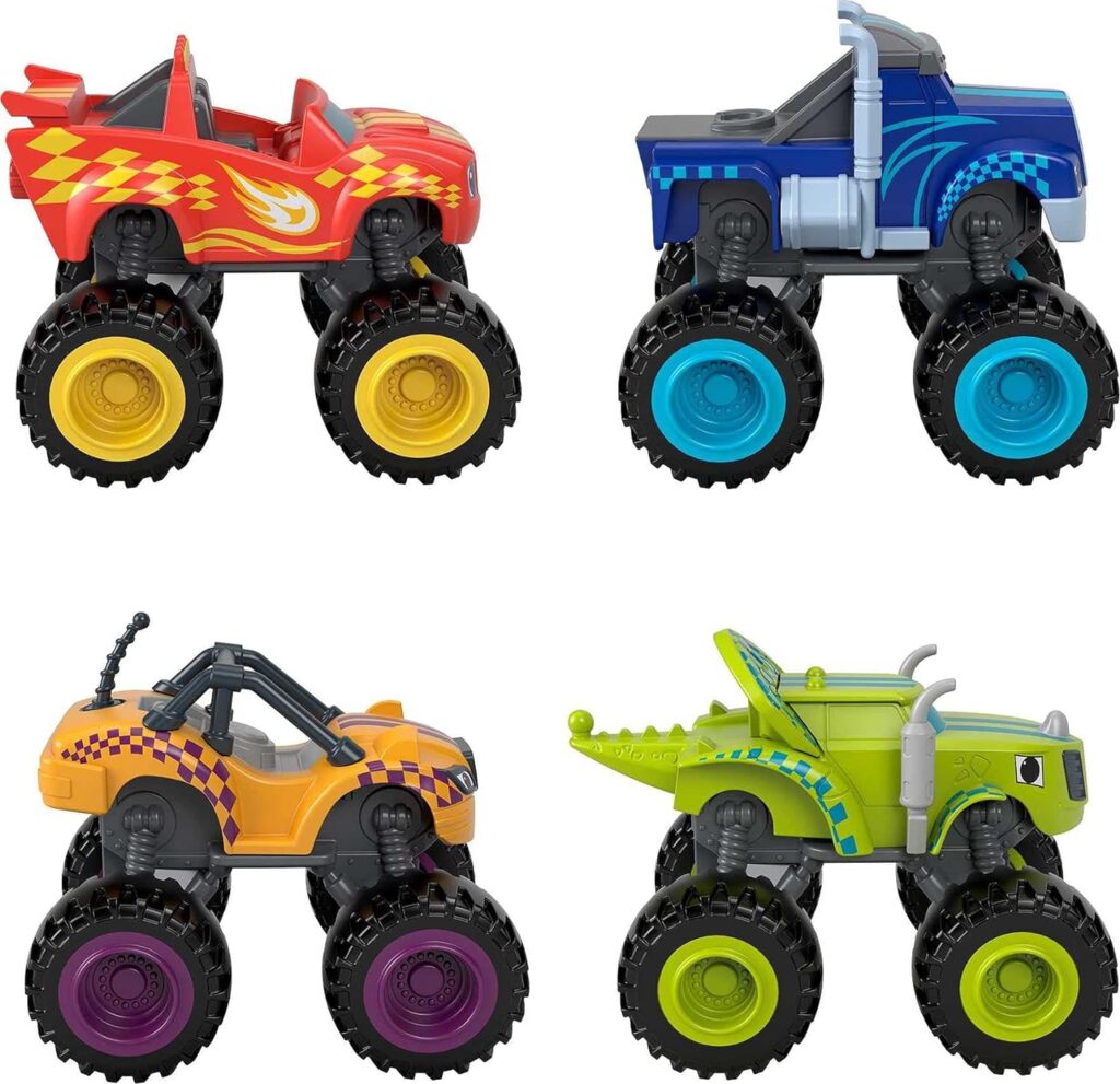 Fisher-Price Blaze and the Monster Machines Racers 4 Pack, set of die-cast metal push-along vehicles for preschool kids ages 3 years and older [Amazon Exclusive]