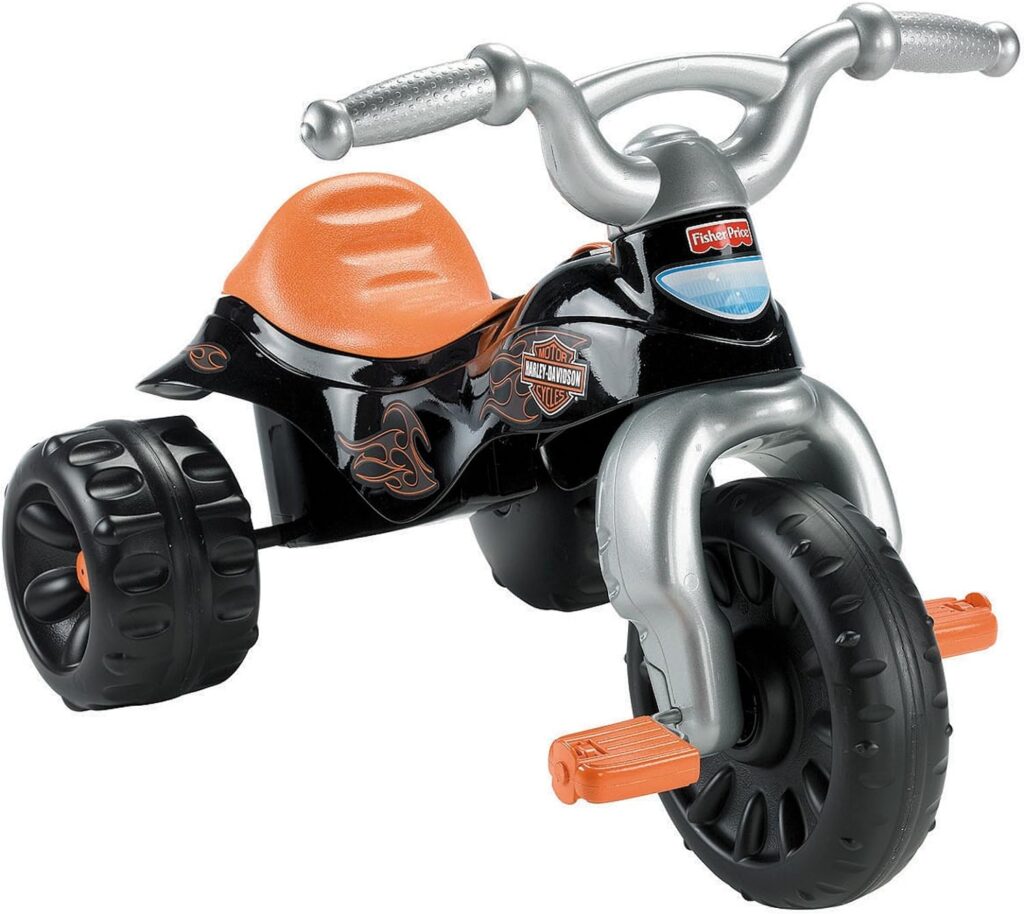 Fisher-Price Harley-Davidson Toddler Tricycle Tough Trike Bike with Handlebar Grips and Storage for Kids (Amazon Exclusive), Black