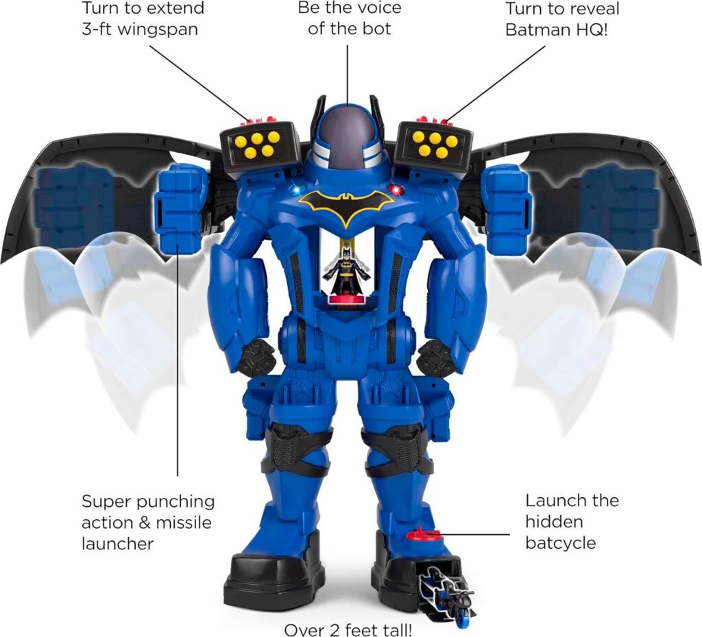 Fisher-Price Imaginext DC Super Friends Batman Robot Playset, Batbot Xtreme, 30 Inches Tall with Figure  11 Pieces for Preschool Kids Ages 3+ Years (Amazon Exclusive)
