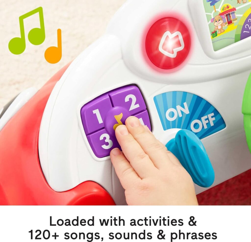 Fisher-Price Laugh  Learn Baby Activity Center Crawl Around Car with Music Lights and Smart Stages for Infants and Toddlers, Red (Amazon Exclusive)