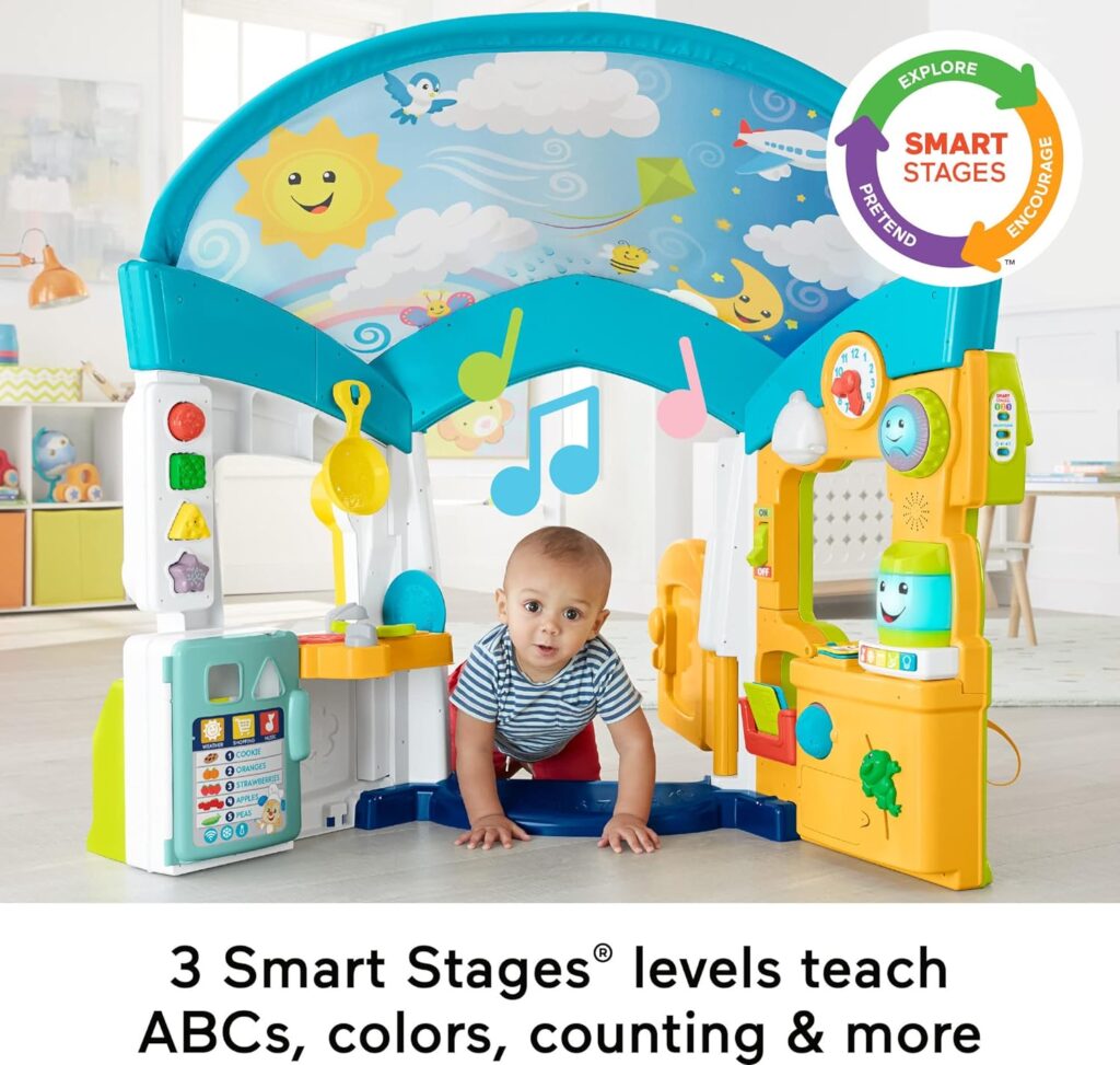Fisher-Price Laugh  Learn Baby  Toddler Playset Smart Learning Home Interactive Playhouse with Smart Stages Content for Ages 6+ Months (Amazon Exclusive)