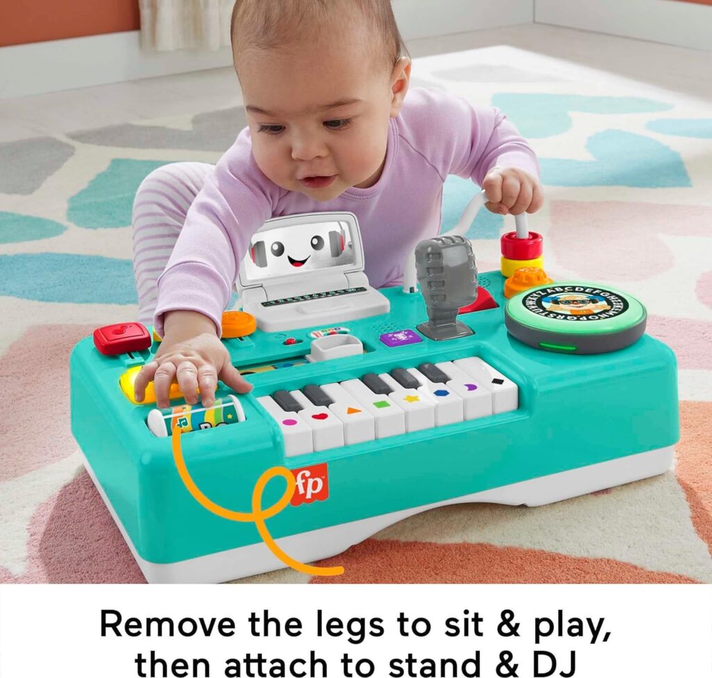 Fisher-Price Laugh  Learn Baby  Toddler Toy Mix  Learn Dj Table Musical Activity Center With Lights  Sounds For Ages 6+ Months