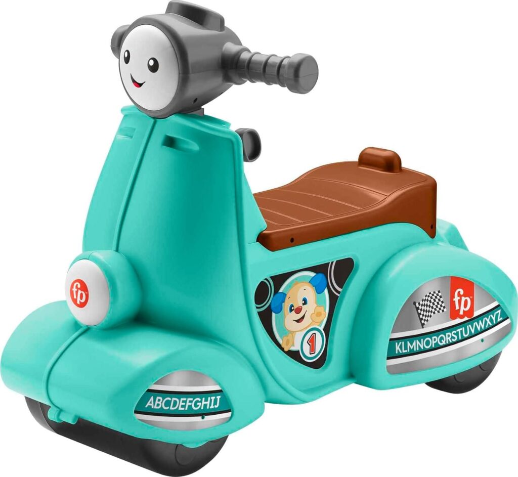 Fisher-Price Laugh  Learn Toddler Ride-On Toy, Smart Stages Cruise Along Scooter with Lights Music and Learning for Ages 1 Year and Up (Amazon Exclusive), Large, Green