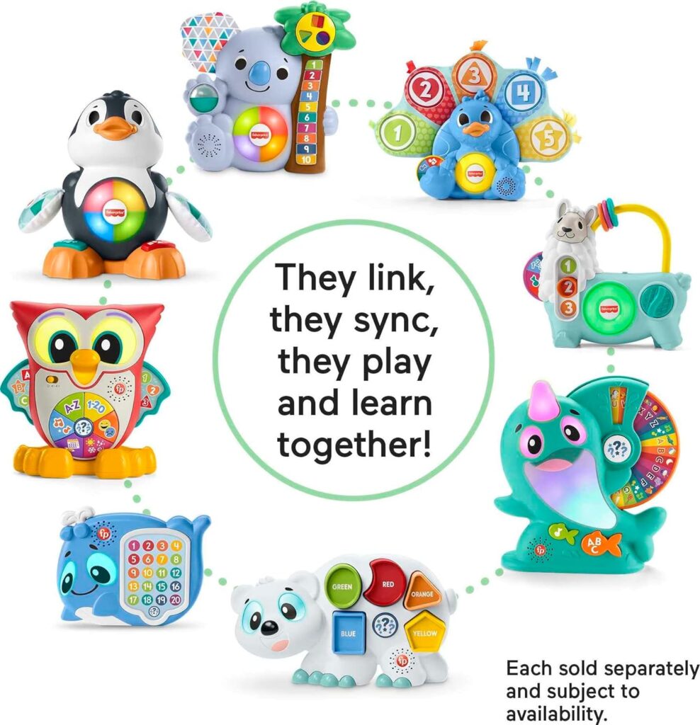 Fisher-Price Linkimals Toddler Toy Learning Narwhal with Interactive Lights Music  Educational Games for Ages 18+ Months