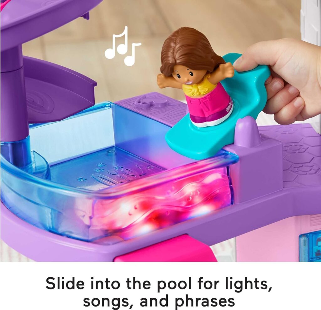 Fisher-Price Little People Barbie Toddler Playset Little Dreamhouse With Music  Lights Plus Figures  Accessories For Ages 18+ Months