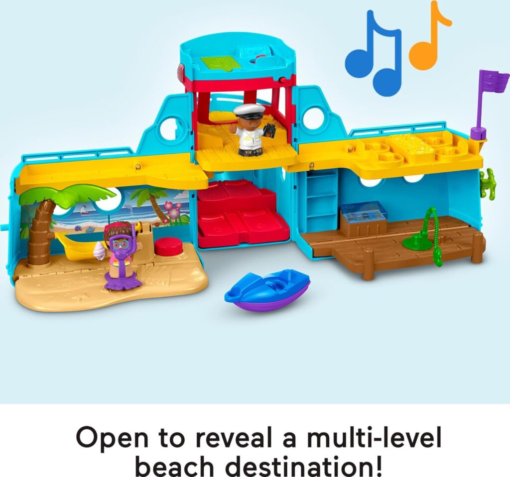 Fisher-Price Little People Toddler Toy Travel Together Friend Ship Musical Playset with 2 Figures  Accessories for Ages 1+ years (Amazon Exclusive)