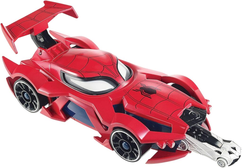 Hot Wheels Marvel Spider-Man Web-Car Launcher with Movement-Activated Eyes  1:64 Scale Toy Character Car (Amazon Exclusive)