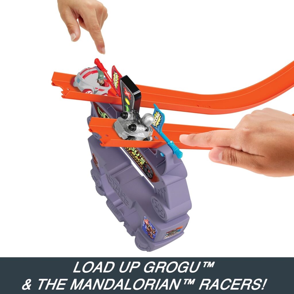 Hot Wheels Racerverse, Star Wars Track Set with Die-Cast Hot Wheels Racers Inspired by Star Wars: Grogu  The Mandolorian