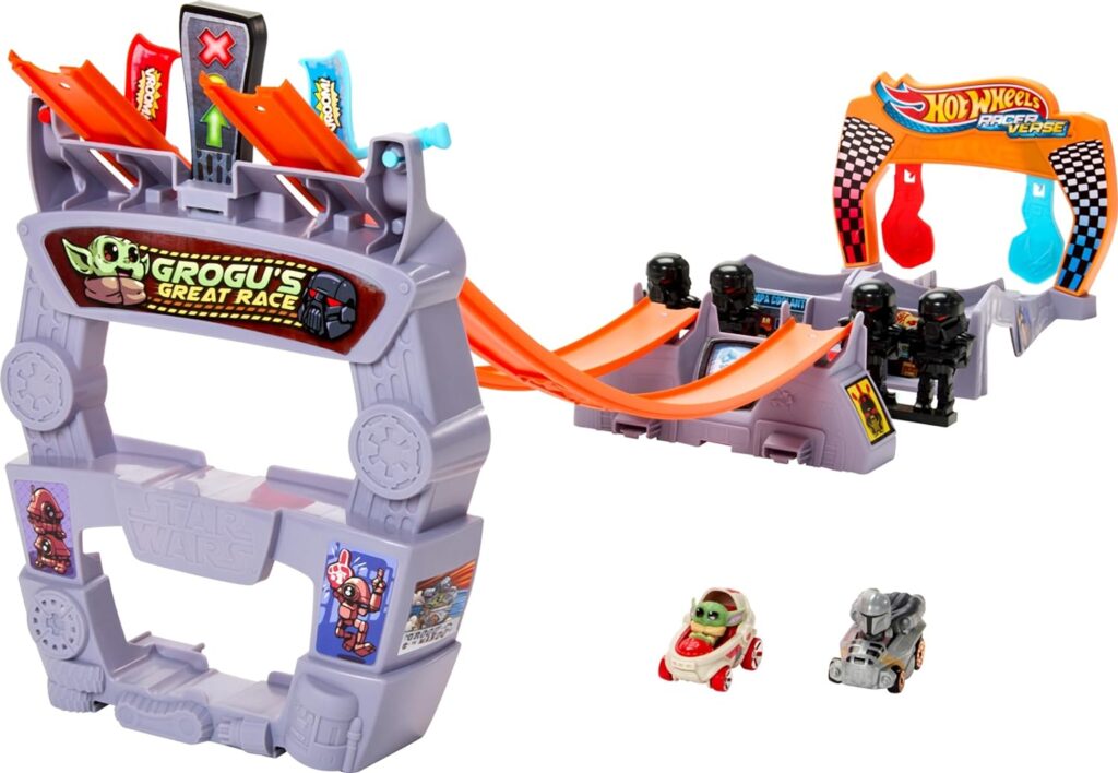 Hot Wheels Racerverse, Star Wars Track Set with Die-Cast Hot Wheels Racers Inspired by Star Wars: Grogu  The Mandolorian