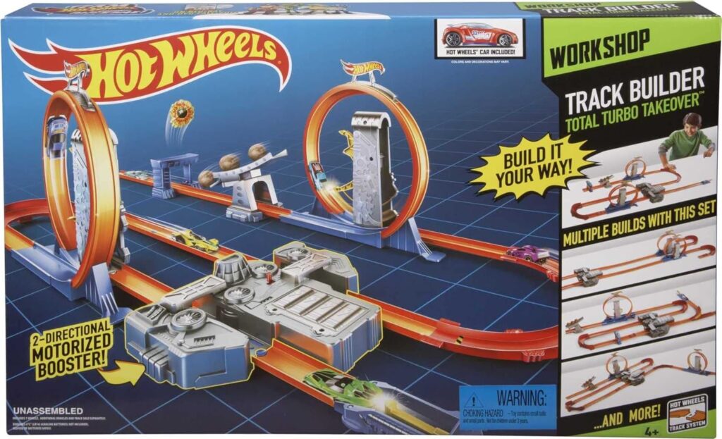 Hot Wheels Track Builder Total Turbo Takeover Set, Motorized Playset with Loops  Stunts, Includes 1 Hot Wheels Die-Cast Car, Toy for Kids 6 to 12 Years Old [Amazon Exclusive]