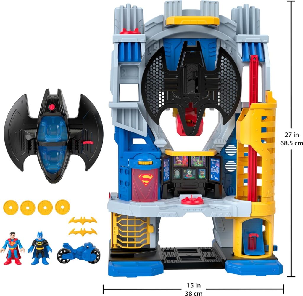 Imaginext DC Super Friends Batman Playset Ultimate Headquarters 2-Ft Tall with Lights Sounds Figures  Accessories for Ages 3+ Years