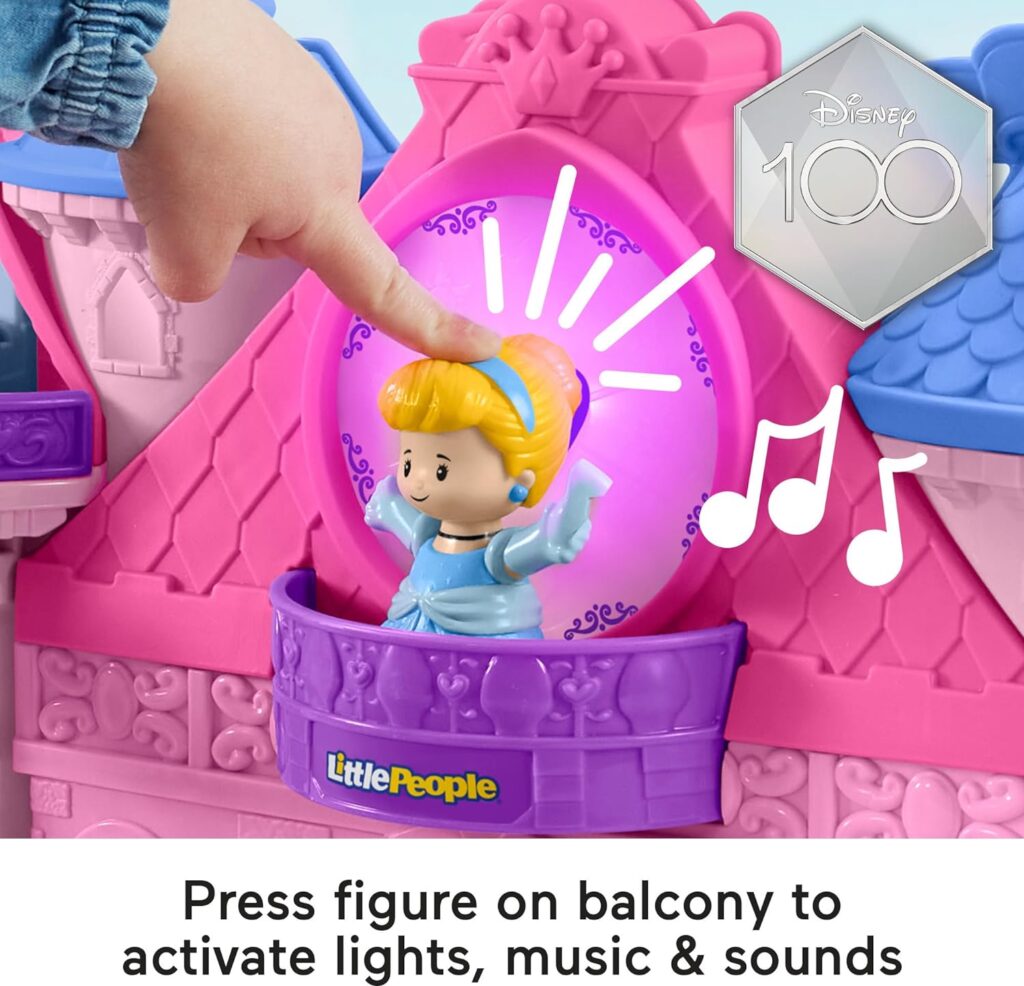 Little People Toddler Playset Disney Princess Magical Lights  Dancing Castle Musical Toy with 2 Figures for Ages 18+ Months