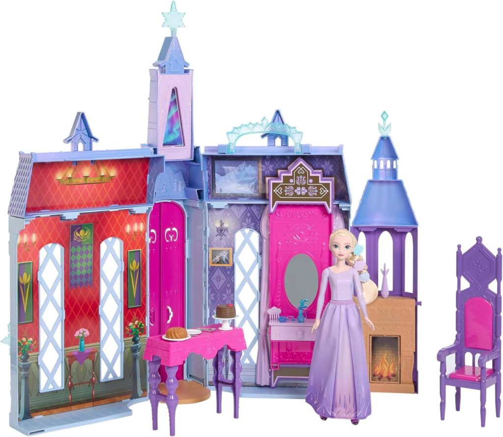 Mattel Disney Frozen Arendelle Doll-House Castle (2+ Ft) with Elsa Fashion Doll, 4 Play Areas, and 15 Furniture and Accessory Pieces From Disneys Frozen 2