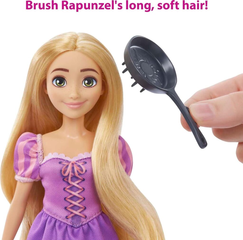 Mattel Disney Princess Rapunzel Fashion Doll  Maximus Horse Set with Saddle, Brushable Tail, Styling Accessories  Pascal Figure