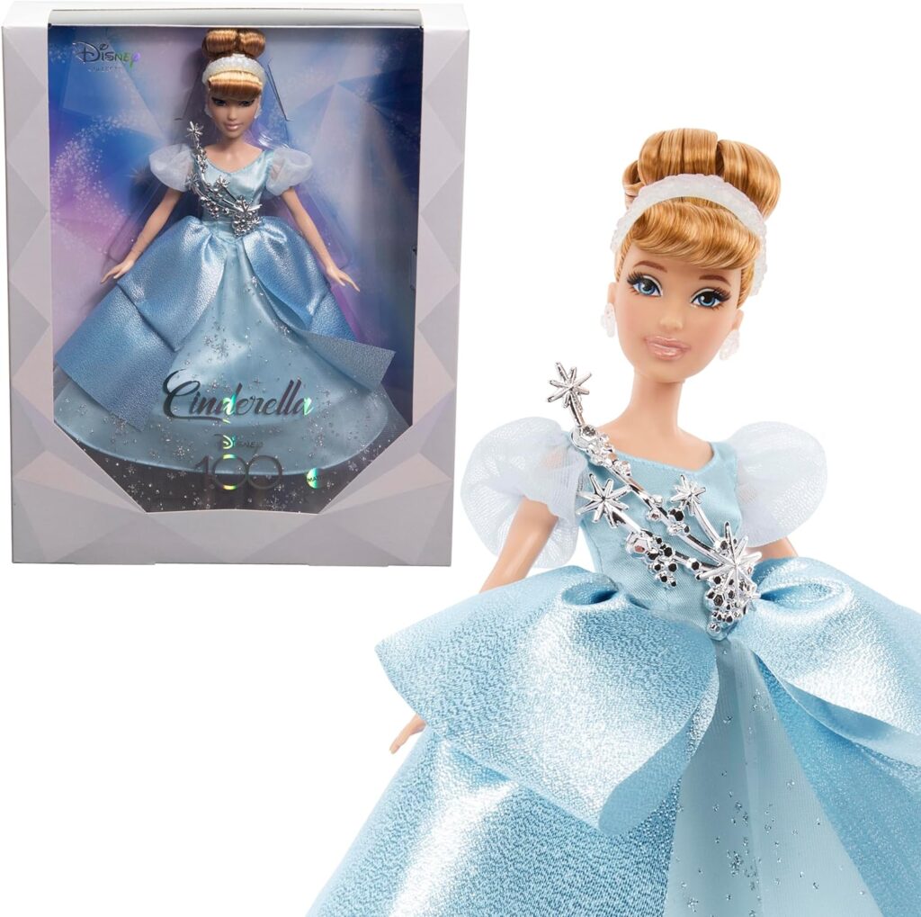 Mattel Disney Toys, Collector Cinderella Doll to Celebrate Disney 100 Years of Wonder, Inspired by Disney Movie, Gifts for Kids and Collectors : Toys  Games