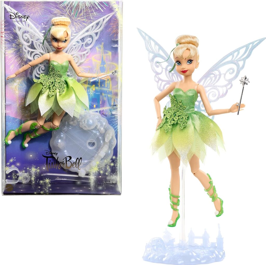 Mattel Disney Toys, Tinker Bell Collector Doll with Wings to Celebrate Disney 100 Years of Wonder, Inspired by Disney Movie