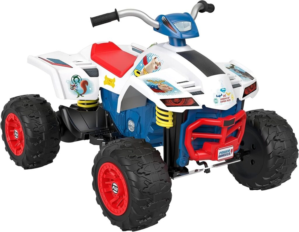 Power Wheels DC League of Super-Pets Ride-On Toy, Racing Atv, Battery Powered Vehicle for Preschool Kids Ages 3-7 Years