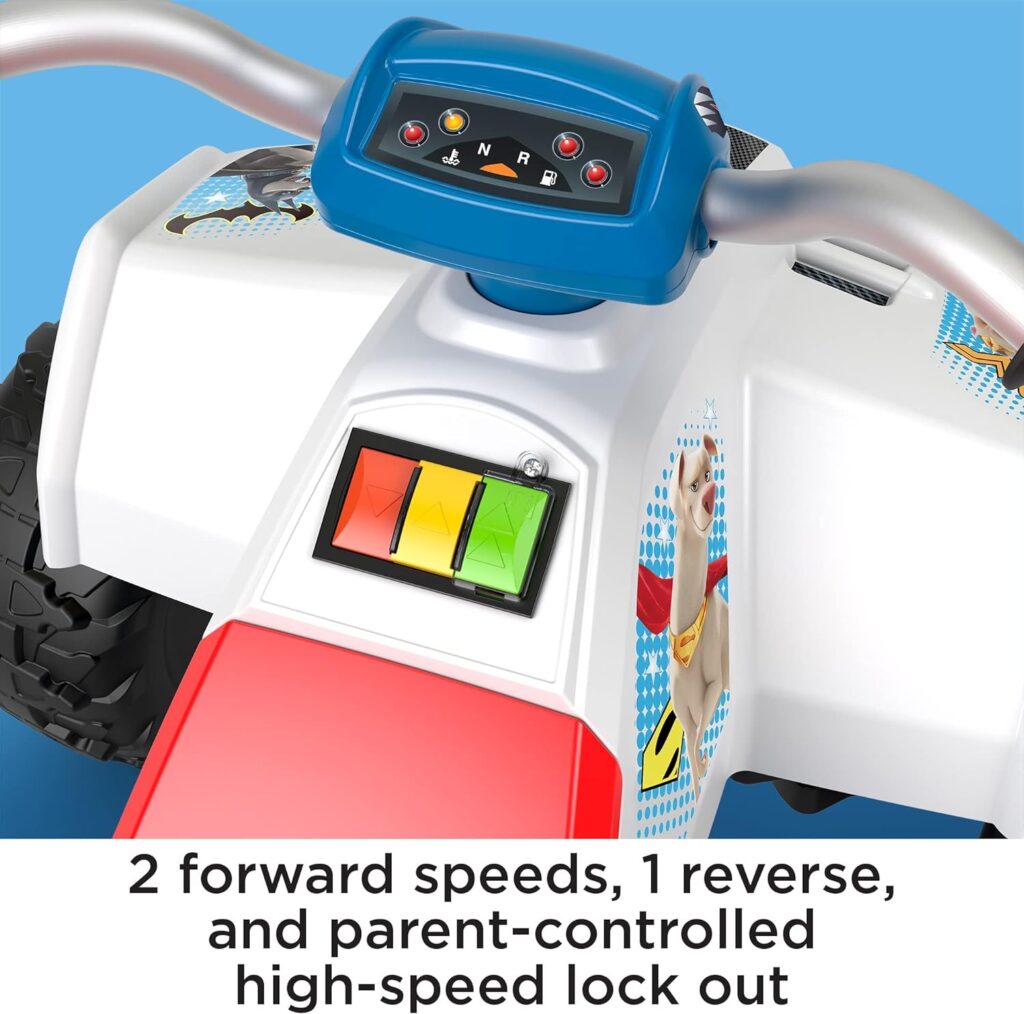 Power Wheels DC League of Super-Pets Ride-On Toy, Racing Atv, Battery Powered Vehicle for Preschool Kids Ages 3-7 Years